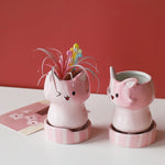 pot de fleurs chat